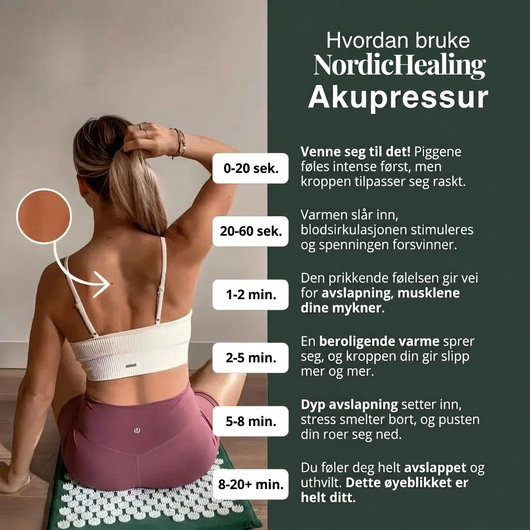 Nordic-Healing Akupressurmatte for stress, spenninger og bedre søvn